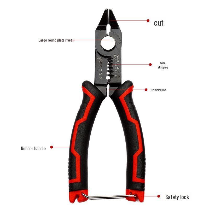 Multi-Functional Angled Wire Stripper & Cutter Pliers for Electricians