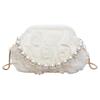 Ladies' Handbag, Women's Light Luxury Socialite Style Dinner Bag, Sequin Clip on Pearl Chain Handbag, Lace Flower Wedding Bag