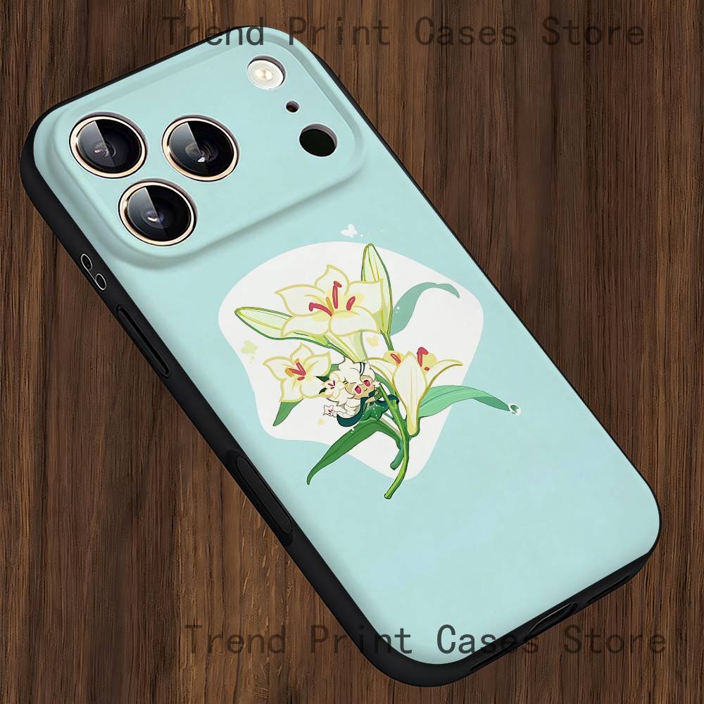 White Lily C-Cookie Phone Case For iPhone 15,16,17,13,14,11,12,Pro,Max,Plus,E,Air,Mini Protect Shell