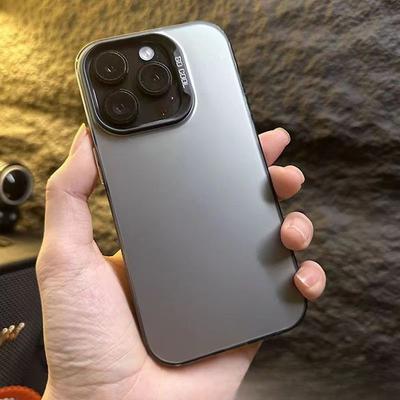 Applicable To Apple 15 Mobile Phone Case IPhone 14 Promax Electroplated Lens Frame 13/12/11 Personality Double-layer Color Silver