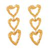 Vintage Metal Gold Color Earrings For Women Simple Big Hollow Peach Heart Alloy Drop Earrings Party Jewelry