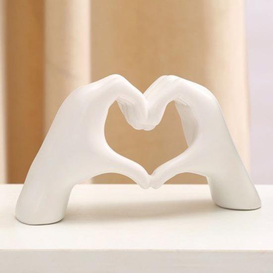 3D Printed Love Gesture Figurine Love Heart Hand Shape Statue Sculpture Home Office Wedding Party Desktop Decoration Ornament