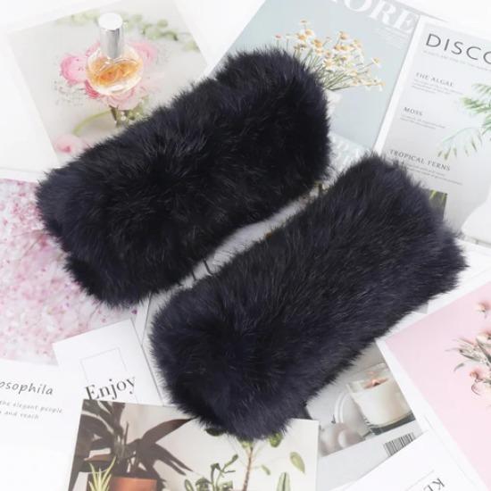 New Brand Women Real Natural Rabbit Fur Mittens Winter Warm Fluffy Lady Real Rabbit Fur Gloves Knitted Good Elastic Fur Glove