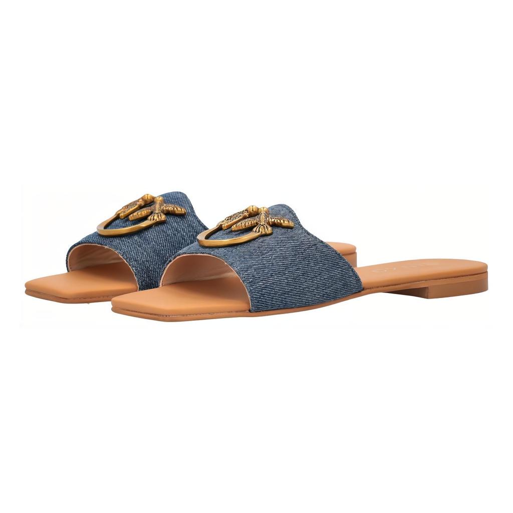 Pinko Casual Logo Flat Fashion Slide Sandals Women Footwear Blue SD0063T002DN4