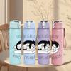 1PC Life Is Better With Cats And Books 750ml Color Plastic Sports Water Bottle Leakproof Flip Straw Lid Suitable for Sports Office Home Use
