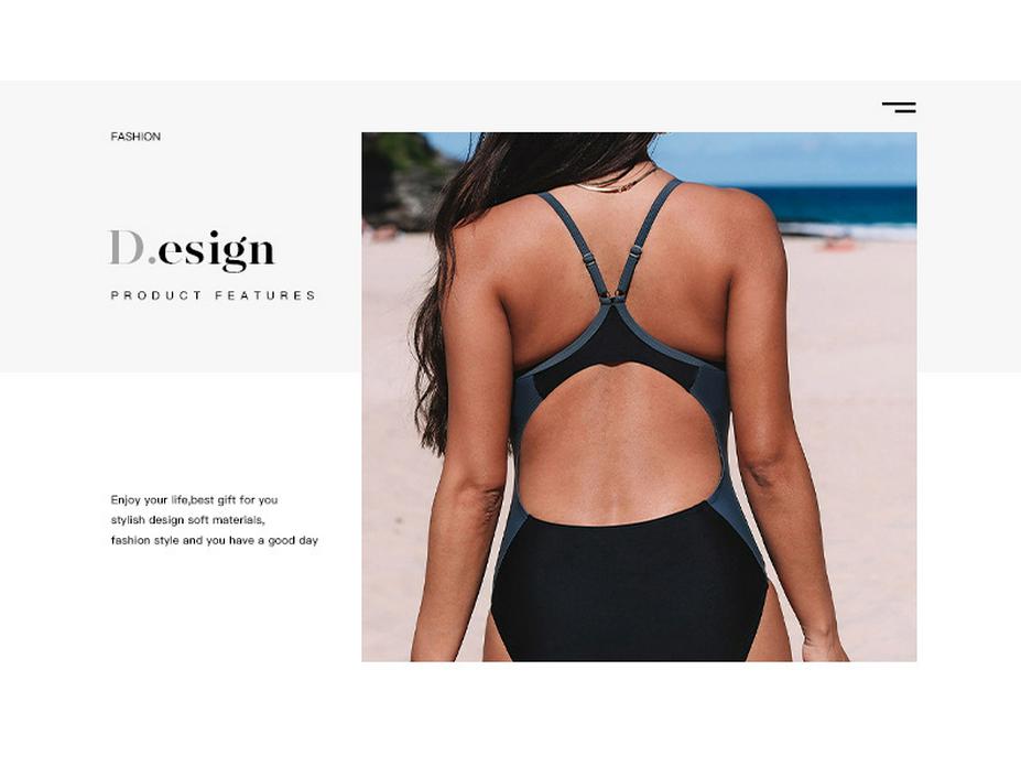 European & American Backless Ruched High-Waist One-Piece Swimsuit for Women - 2023 New Fashion Conservative Style