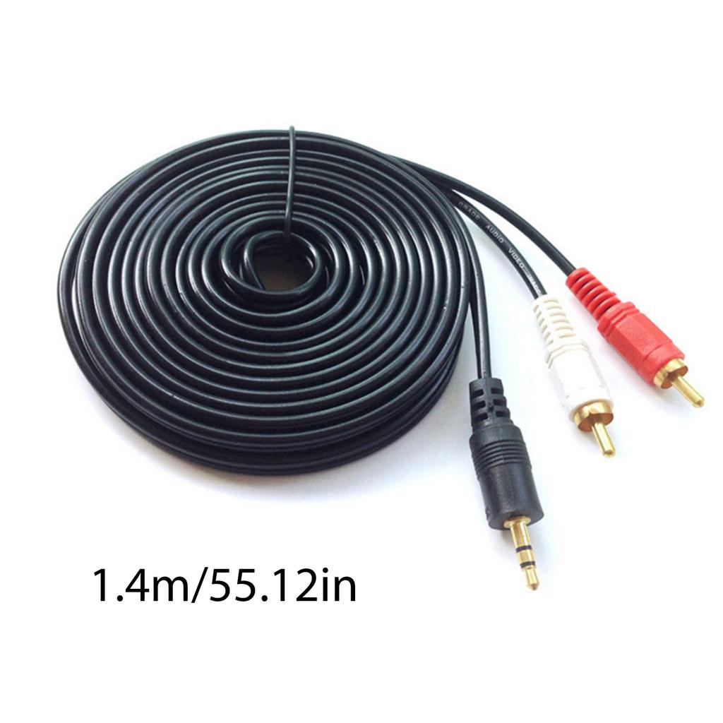 3.5mm Male to 2RCA Male Cord Y Splitter Cable Flexible Gold Plated Adapter Cable for Phone Tablet Speaker 69inch
