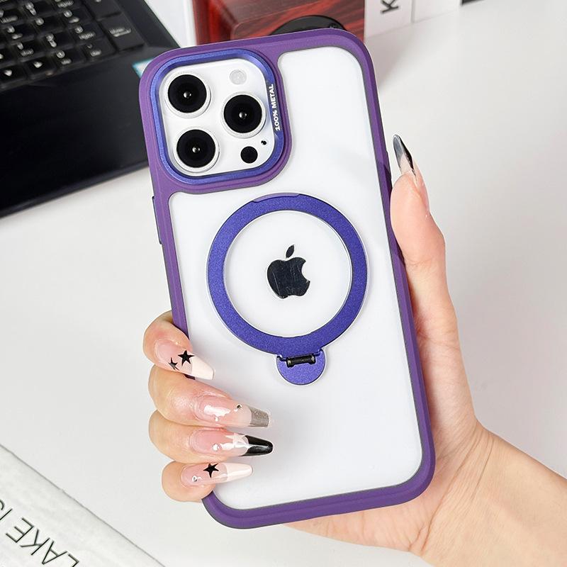 

For IPhone 17pm Transparent Protective Case Holder for Apple 16/14 Anti Drop Magnetic Suction All Inclusive Phone Case Ins Style For iPhone11