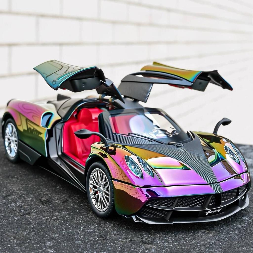 1/24 Pagani Huayra Dinastia Legierung Galvanik Sportwagenmodell Metall Rennwagen Fahrzeuge Modell Sound und Licht Kinderspielzeug Geschenk