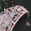 Baroque Vintage Rose Gold Color Crystal Flowers Bridal Tiaras Crown Rhinestone Pageant Crowns With Comb Wedding Hair Accessories