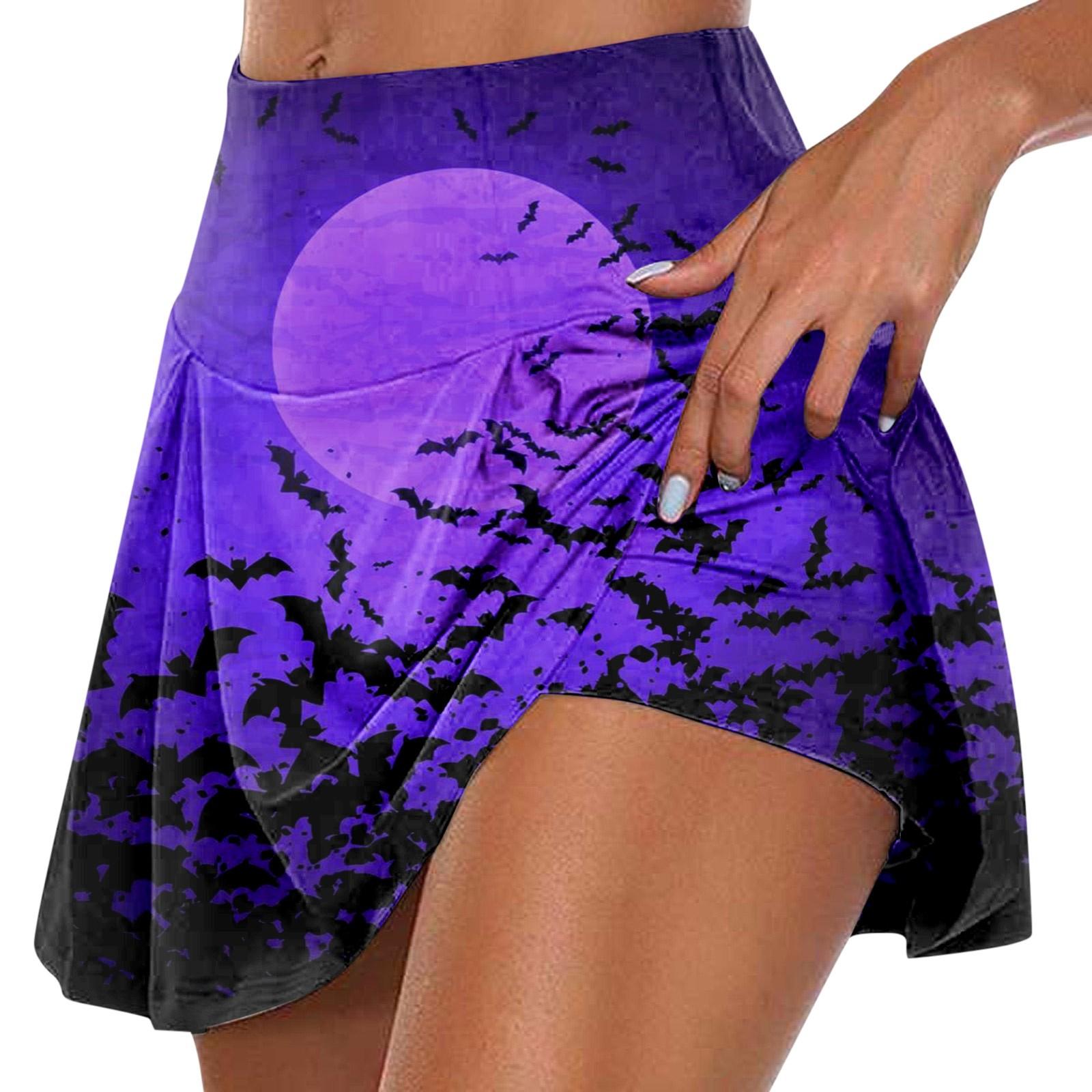 

Женские спортивные эластичные плиссированные теннисные юбки для бега, йоги, внутренние шорты, эластичные спортивные шорты для гольфа S фиолетовый