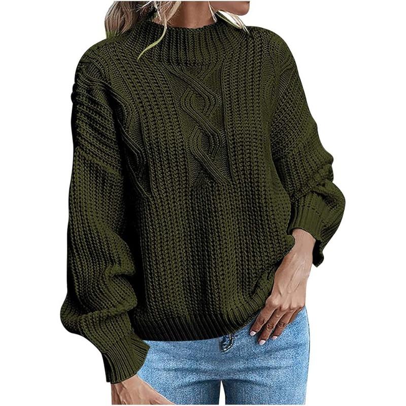 Women's Pullover Long Sleeve Fried Dough Twists Sweater