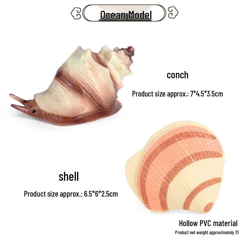Educational Marine Animal Beach Toys Set - Static Jellyfish, Seashells, and Sea Life Models for Kids