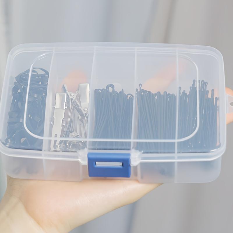 1/2PCS Compact 5-Compartment Storage Case - Clear, Dustproof Jewelry and Small Item Organizer for Travel and Daily Use