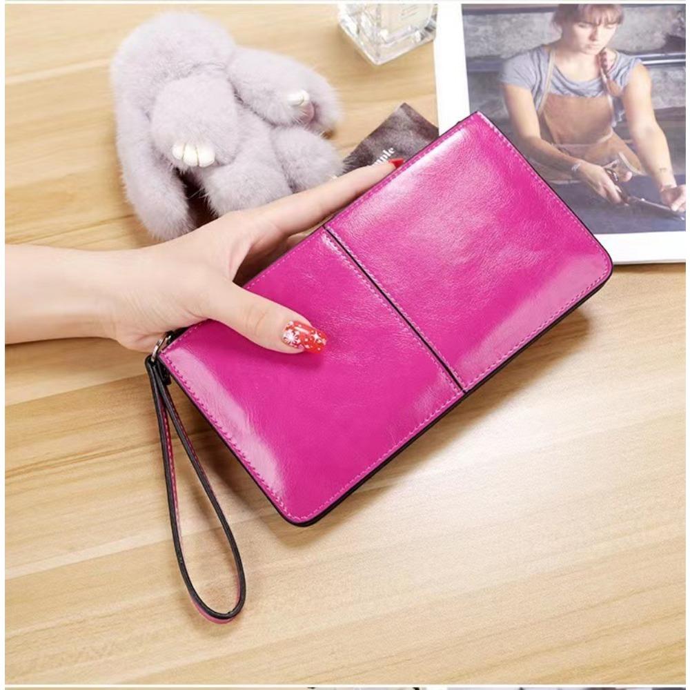Zipper Wallet Long Clutch Bag Women's Multi-card Position Hand Large Capacity Multi-function Wristband