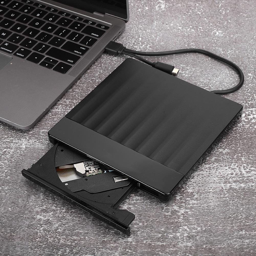 USB 3.0 Burner External Optical Drive DVD Writer PC Accessory Type C Black for WindowsXP(Black )
