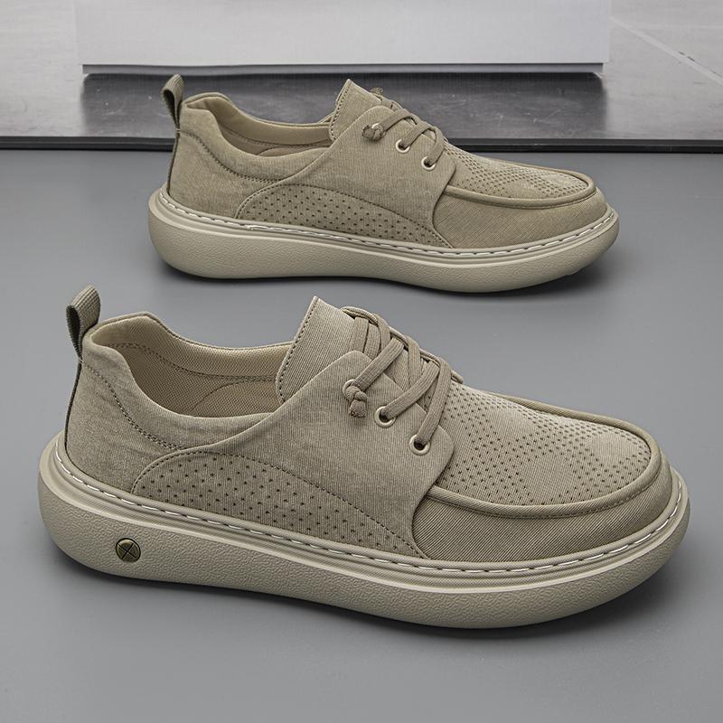 High Quality Men's Casual Leather Shoes Soft Bottom Outdoor Walking Shoes Comfortable Antiskid Flat Designer Lace-Up Sneakers