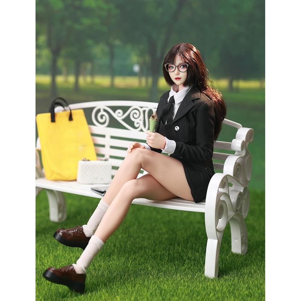 HAMRETHYPPZ 1/6 Female Costume Dress Suit School Uniform Skirt College Student Outfit (Body, Head, Shoes Not Included)
