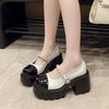 2025 Women Shoes Loafers Punk Pearl Ladies Pumps Block Heel Round Toe Evening Chunky Heels Beau Today with Discount Shoe