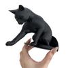 Cat Bookend Stand Matte Black Cat Paw Design Bookend Stable Non-Slip