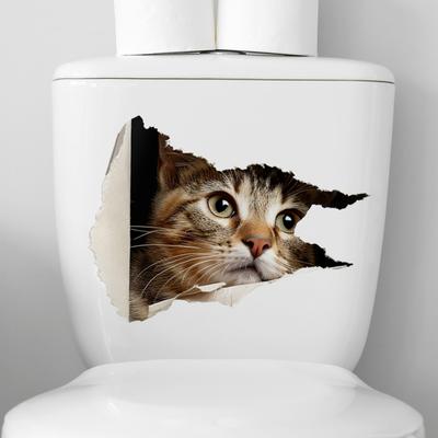 Toilet Sticker Tear-Resistant Waterproof PVC Decorative Water Tank Sticker Fading-resistant Bathroom Decal