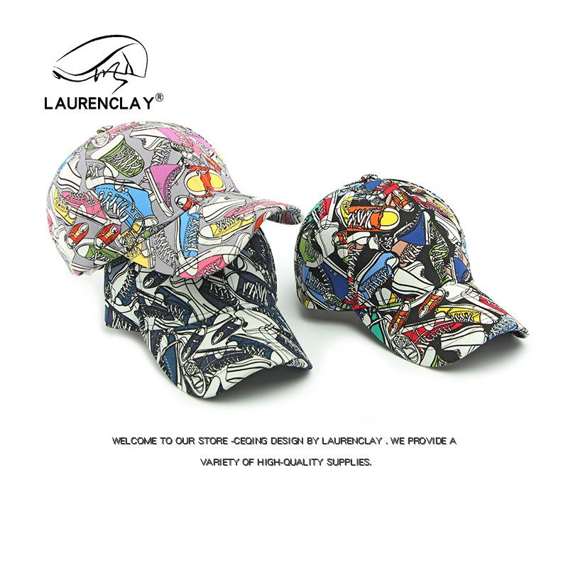 Spring and summer new graffiti hat women's outdoor sunscreen sunshade cap premium printing hardtop baseball cap men's trend
