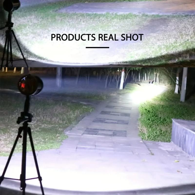 Super Bright Spotlight High Lumens LED Handheld Large Flashlight Outdoor With Solar Charging Searchlight Toch For Camping