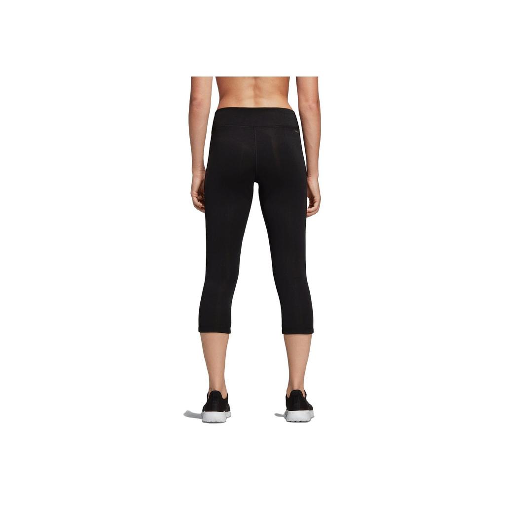 Adidas Solid Color Breathable Sports Seven-Quarter Fitness Pants Women Bottoms Black DU2045