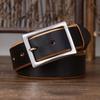 Belt Men's Stainless Steel Buckle Tea Core Leather Thickened First Layer Leather Simple All-Match Casual Jeans Belt Men's