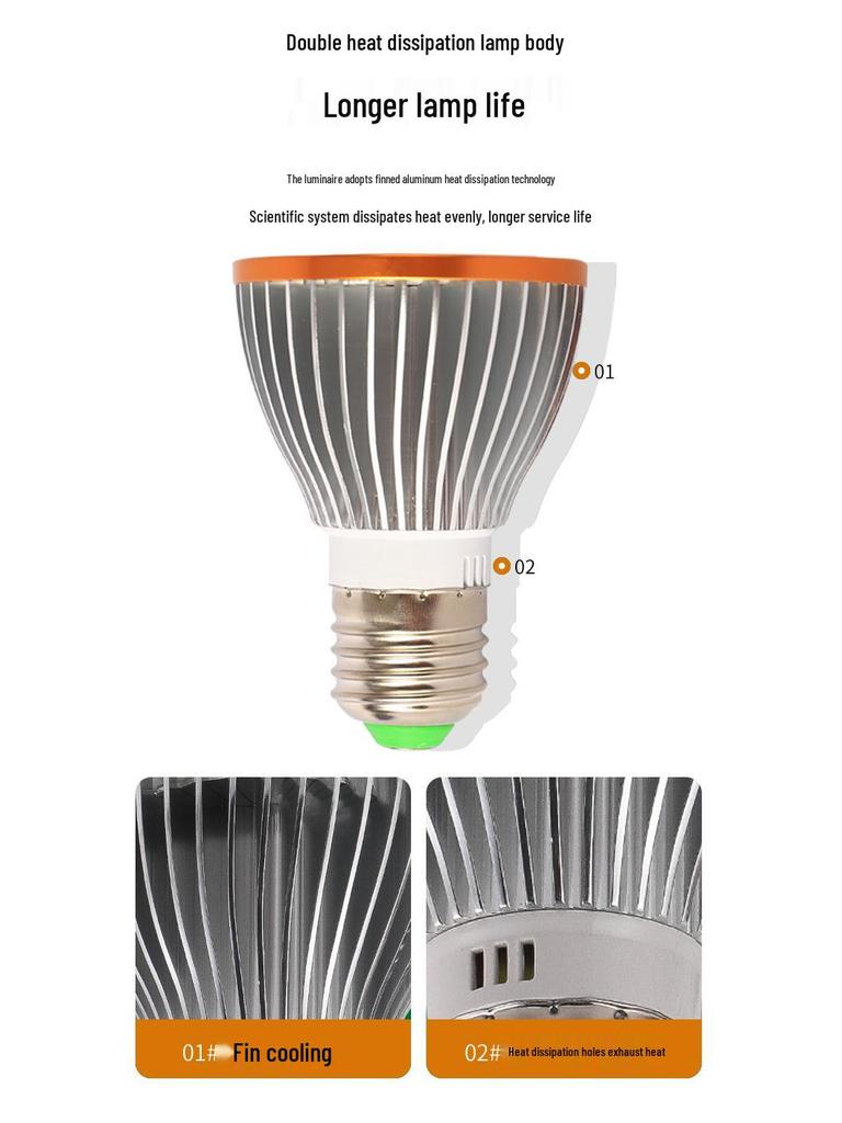 UVB 5.0 LED Turtle Basking Lamp - Full Spectrum UV Sunlamp for Reptiles and Plants