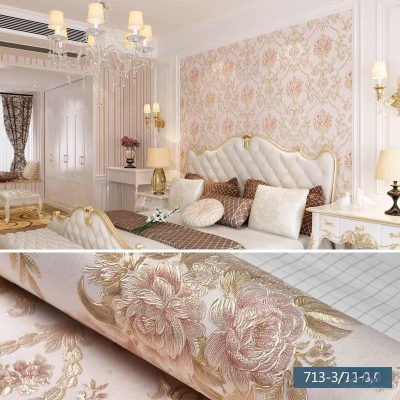 Abziehbar & Aufklebbar Tapete Floral Abnehmbares Kontaktpapier mit Realistischem 3D-Blumen- und Blattmuster, Vliestapete für Schlafzimmer, Wohnzimmerwände