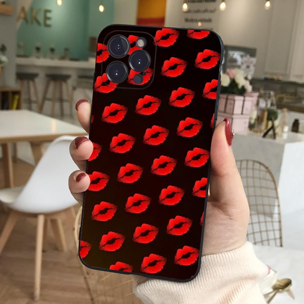 Sexy Girl Red Lips Kiss Phone Case For iPhone 15 14 11 12 13 Mini Pro XS Max Cover 6 7 8 Plus X XR SE 2020 Funda Shell