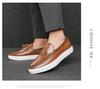Men's Fashion Slip-On Plus Size Tassel Leather Shoes - European & American Style Casual Business Footwear