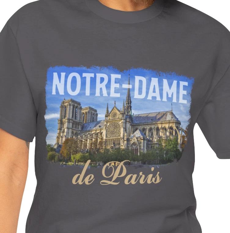 Notre-Dame de Paris Illustration T shirt | Cathedral Paris Souvenir S