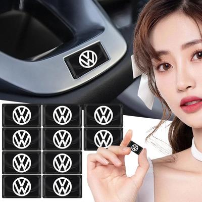 VW For Volkswagen 10Pcs Car Epoxy Resin Interior Sticker Car Logo Emblem Decal Decoration For Volkswagen VW GTI Rline Golf Amaro