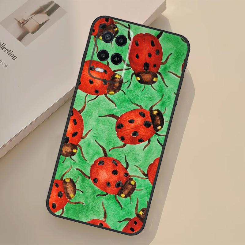 Ladybug Beetle Case For Oppo A76 A96 A16 A17 A18 A60 A80 A40 A38 A58 A78 A98 A94 A74 A54 A15 A57 A77 A5 Pro