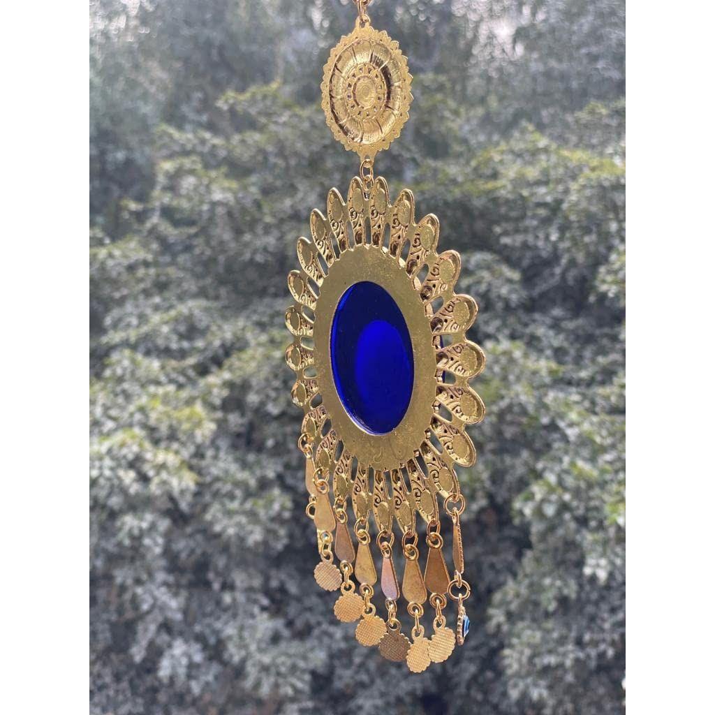 Golden Evil Eye Wall Hanging – Handmade Metal & Glass Nazar Protection Charm | Luxury Home & Office Décor | Spiritual Good Luck Amulet