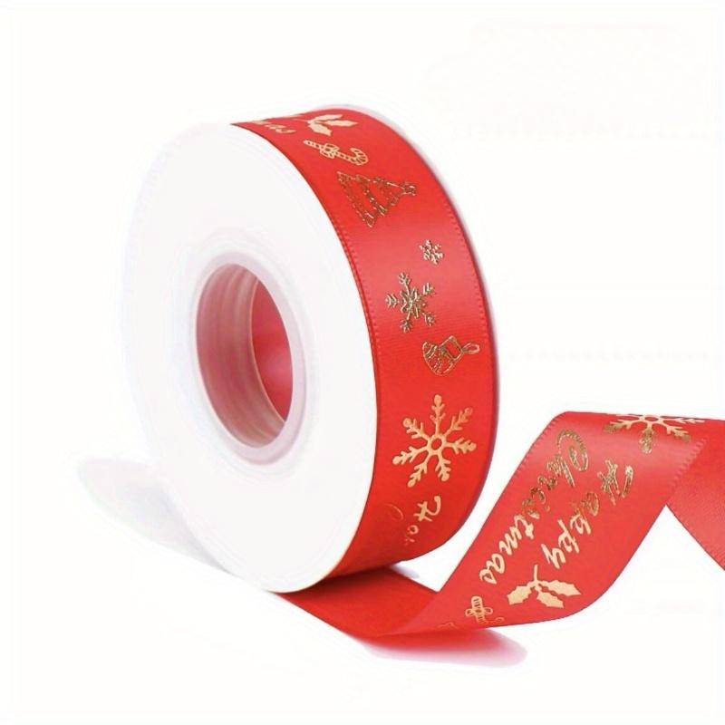 Bronzing Weihnachtsbänder Bedruckte Polyesterbänder für Schleifen Geschenkbox Verpackungsband DIY Weihnachtsdekoration Basteln