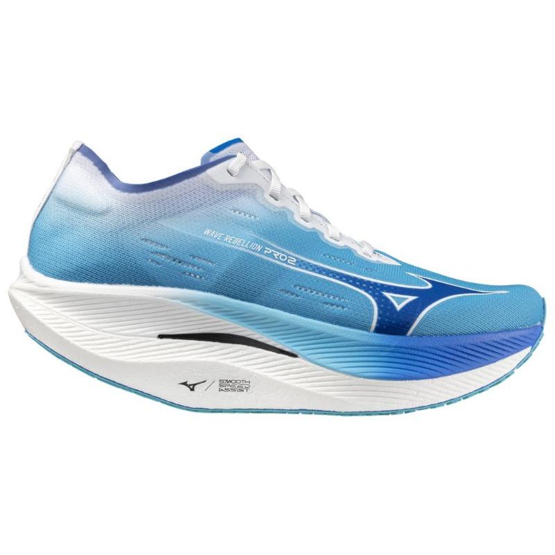 Mizuno Wave Rebellion Pro 2 unisex low-top comfy racing running shoes for marathon long-distance sprint & fitness test blue white U1GD241751
