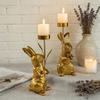Resin Easter Bunny Candle Holder Delicate Nordic Candlestick Ornament Exquisite Convenient Easter Decoration Home Decor