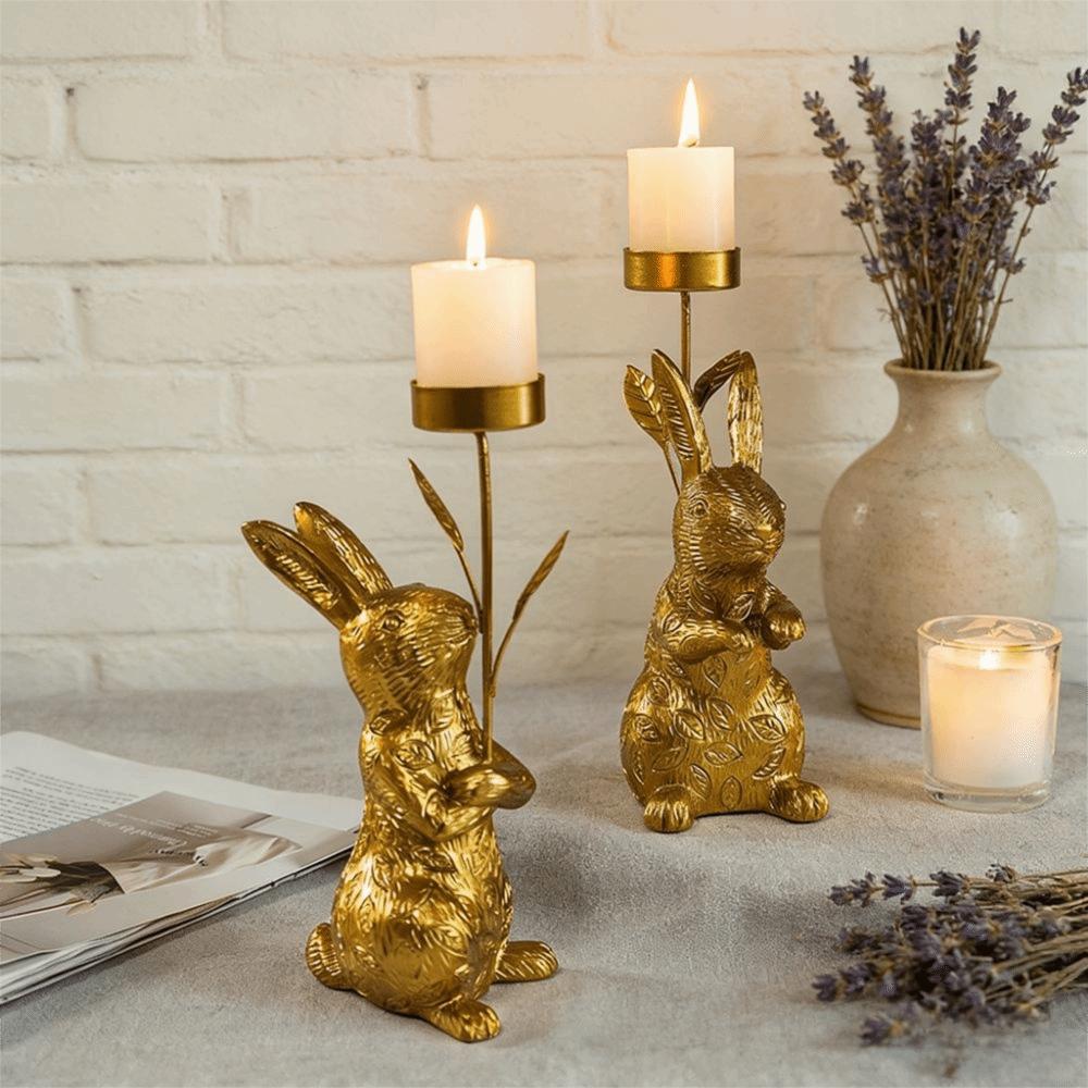 Resin Candlestick Ornament Delicate Easter Decoration Easter Ornament Candle Stand  Room Party