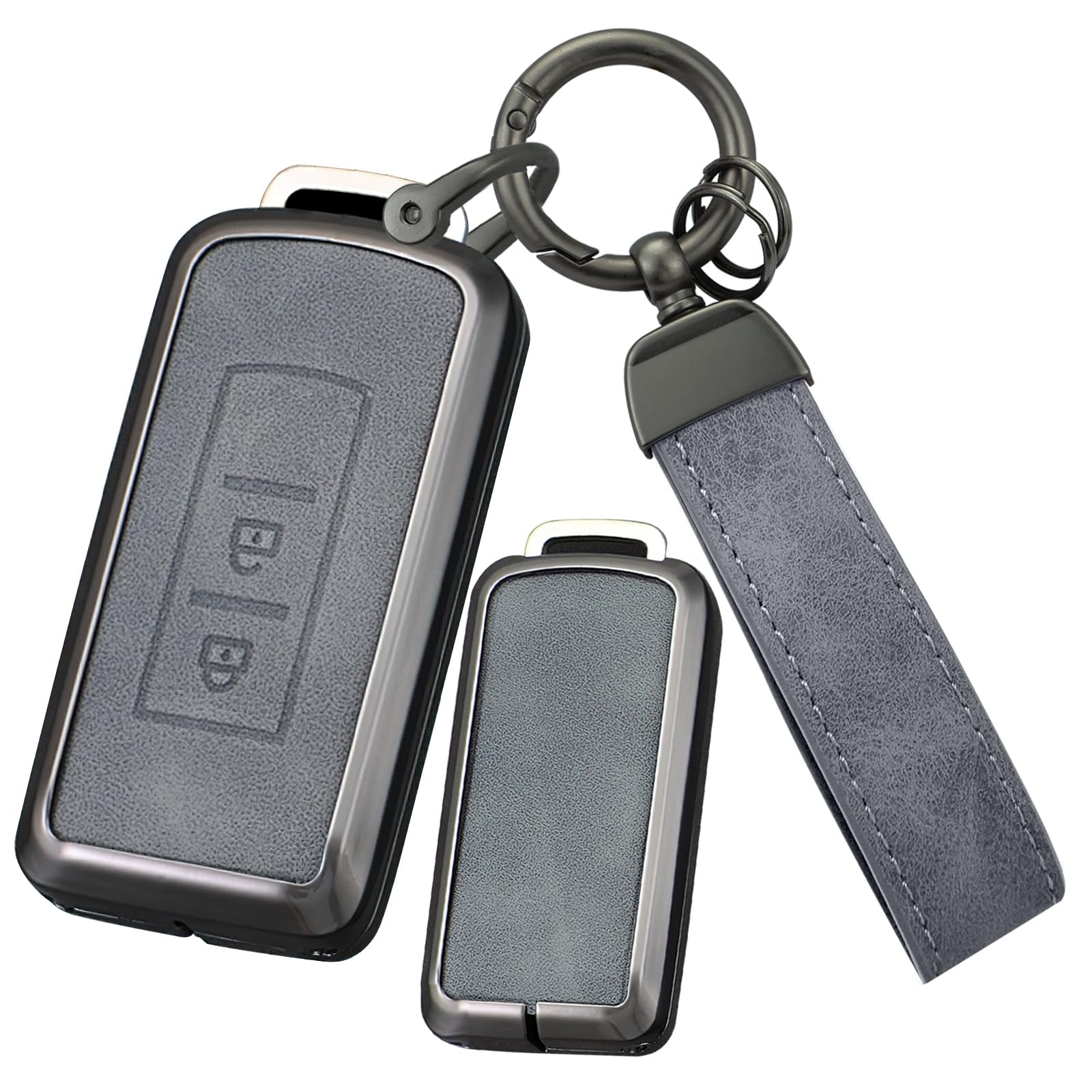 [ontto] Mitsubishi Key Case, Key Cover, PU Leather, Alloy, Key Holder, Compatible with Delica M