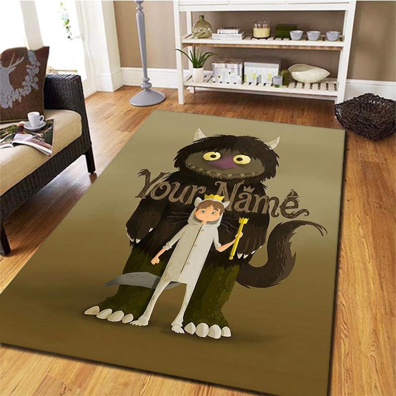 Monster Adventure Custom Name Carpet Rug For Living Room Bedroom Home Sofa Decoration Kids Play Nonslip Floor Mat