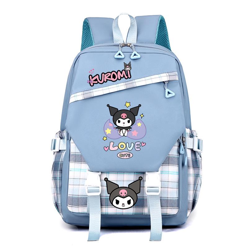 Cool Lomi Kuromi Backpack Student Schoolbag Anime Cartoon Print Junior High School High School Large Capacity Schoolbag