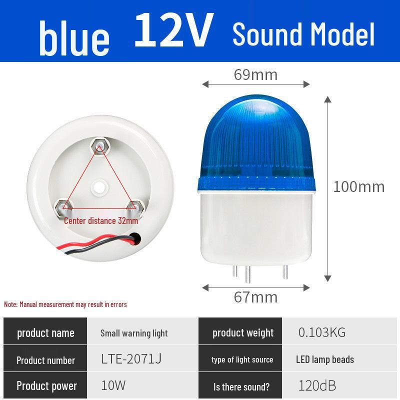 LTE-2071J LED Strobe Signal Light with Audible Alarm - Small Flashing Warning Indicator