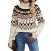 Women's Knitted Retro Round Neck Loose Pullover Sweater