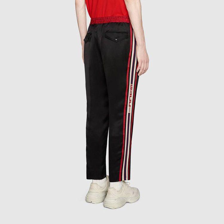 Gucci Knitted Sweatpants Men's Black Moderate Straight Fit Pants 522935-Z739C-1159