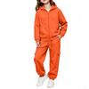 Kids Color Long Sleeve Hooded Sweatshirt Set for Boys Girls Casual Pullover Outfit