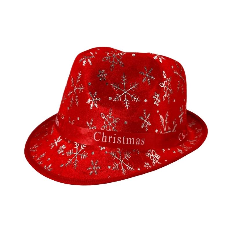 

Christmas Jazzy Hat Unisex Cosplay Costume Shimmering Print Party Hat Stage Props Hat Party Props Hat Festival Headwear