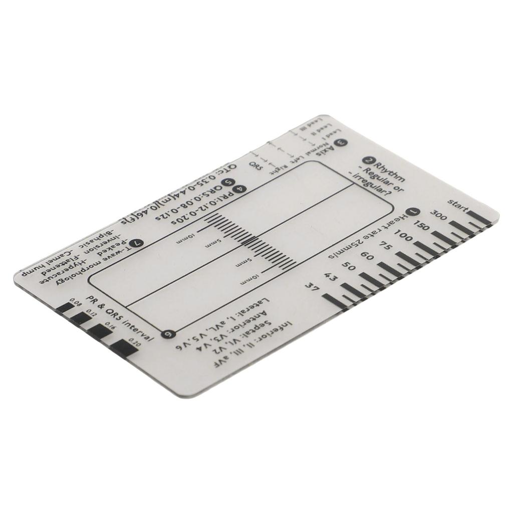 1/2pcs Ecg 7 Step Ruler 7 Step Scale Portable Transparent 7step Ruler Measurement Tool For Ecg Interpretation